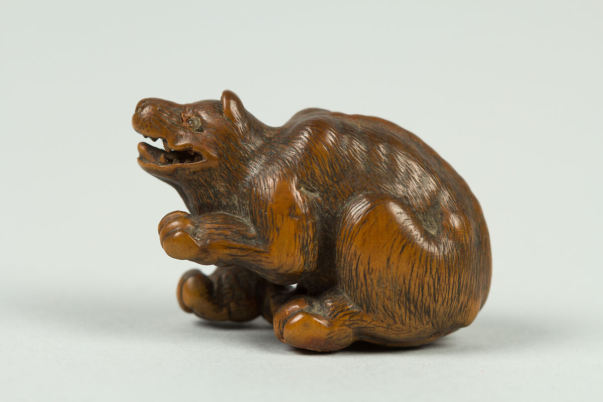 Netsuke of Wolf, Wood, Japan 