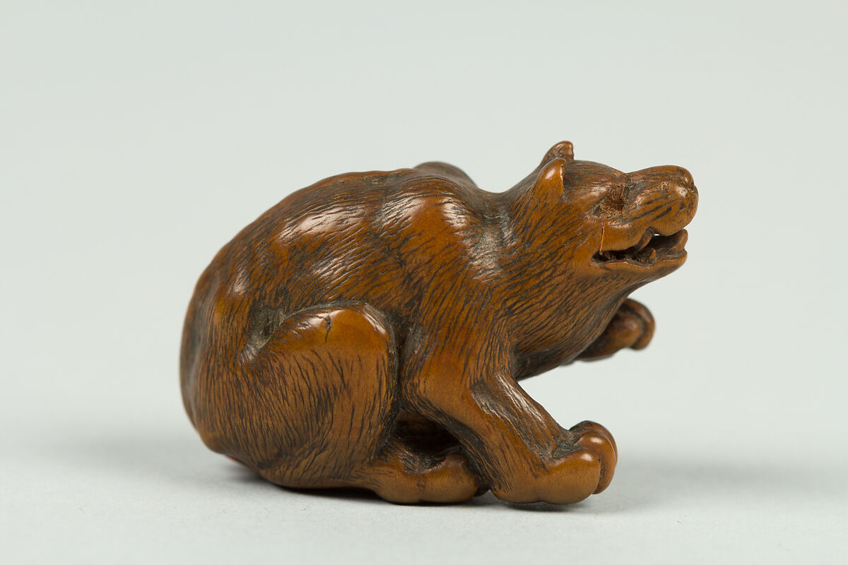 Netsuke of Wolf, Wood, Japan