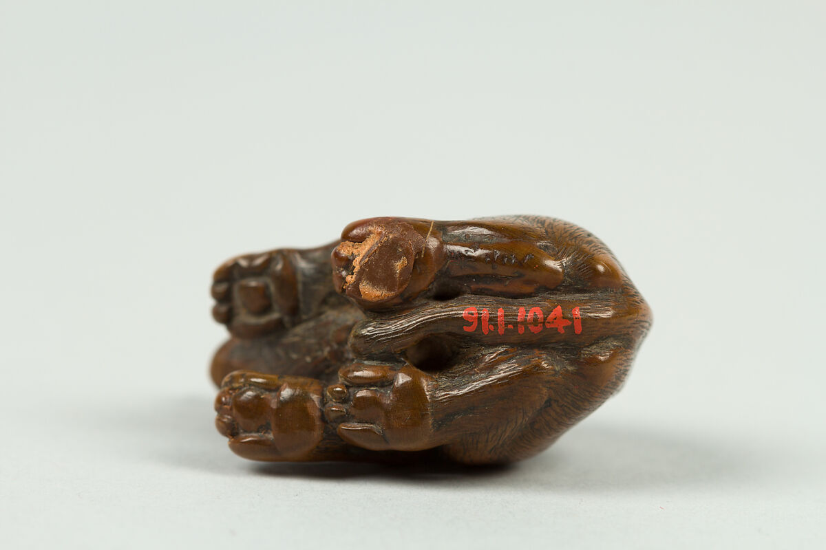 Netsuke of Wolf, Wood, Japan