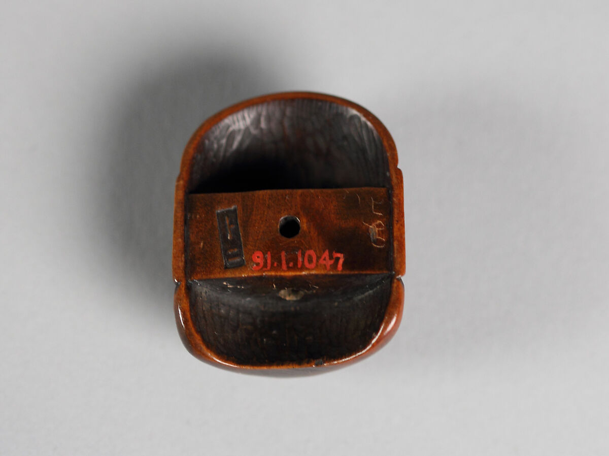 Netsuke of Kyōgen Mask: Buaku, Wood, Japan