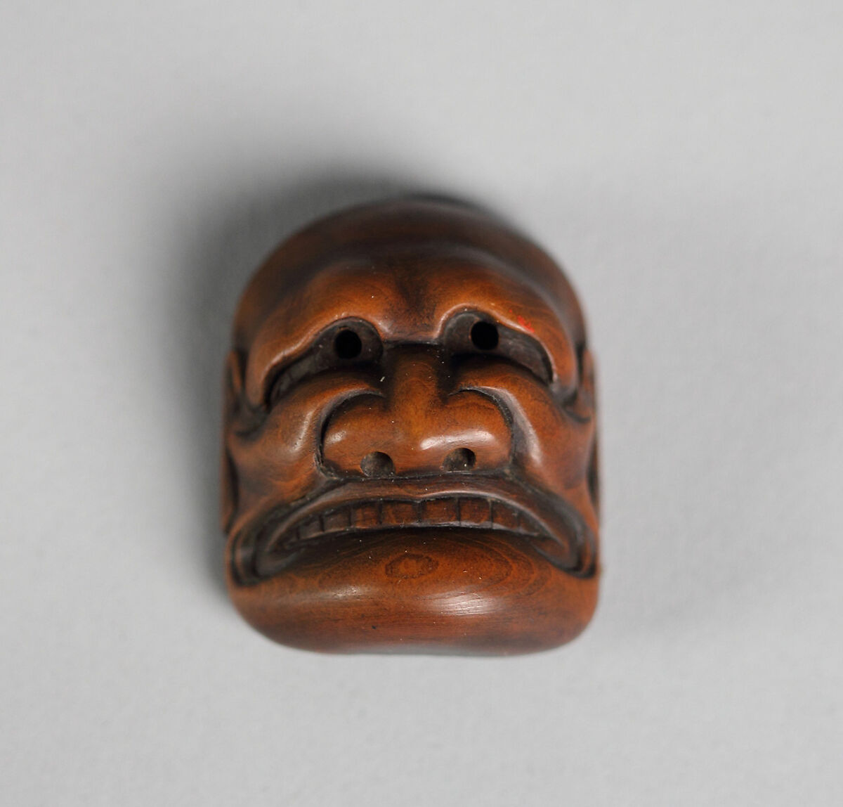 Netsuke of Kyōgen Mask: Buaku, Wood, Japan 