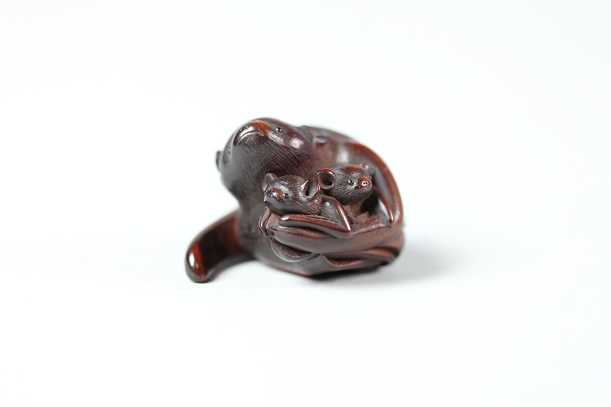 Netsuke of Mother Bat with Two Young | Japan | Edo (1615–1868) or Meiji