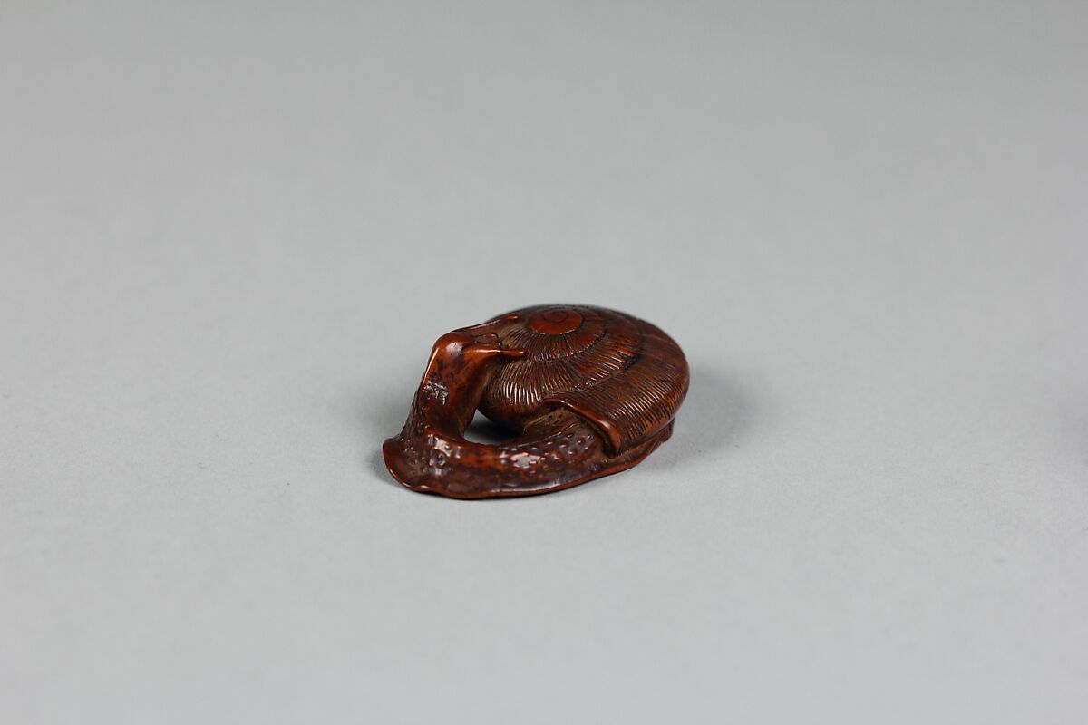 Netsuke of Snail, Wood, Japan 