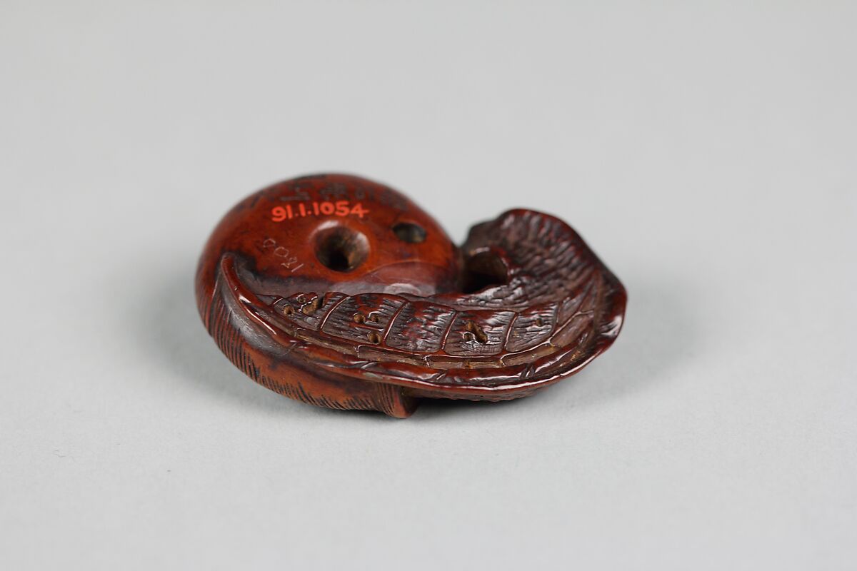 Netsuke of Snail, Wood, Japan