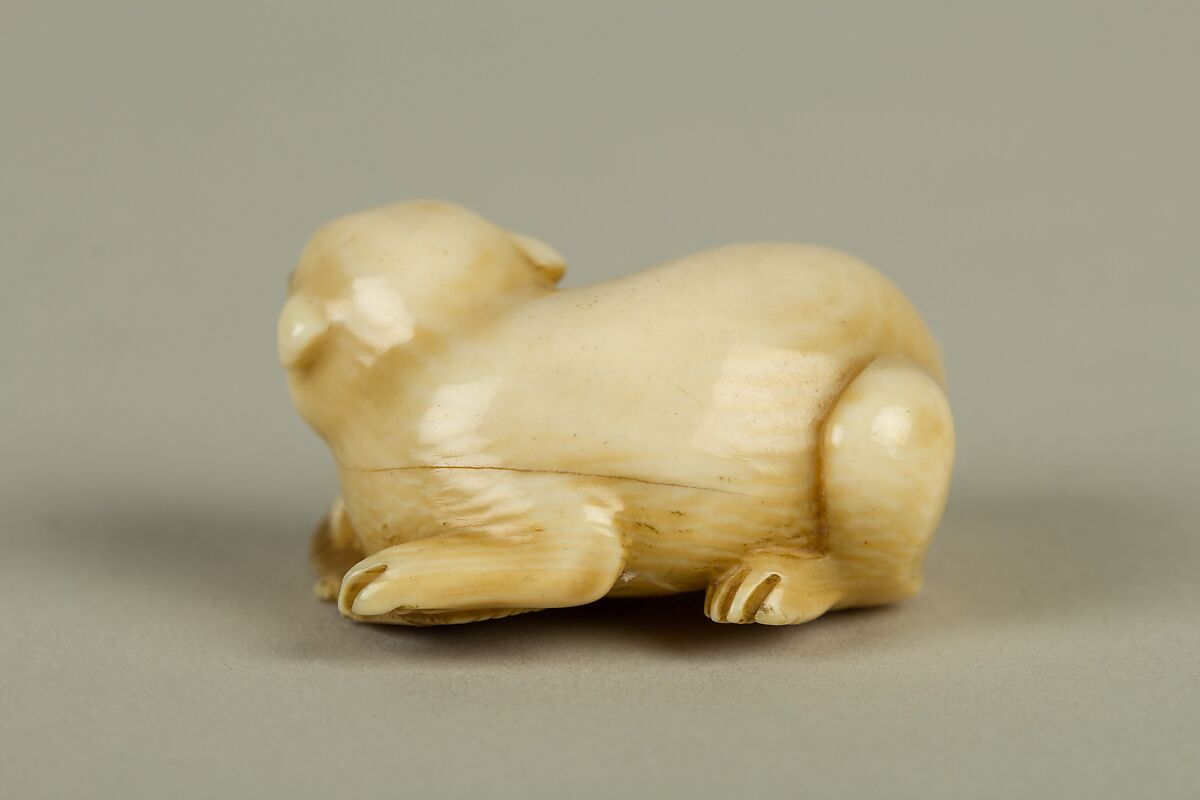 Netsuke of Dog, Ivory, Japan