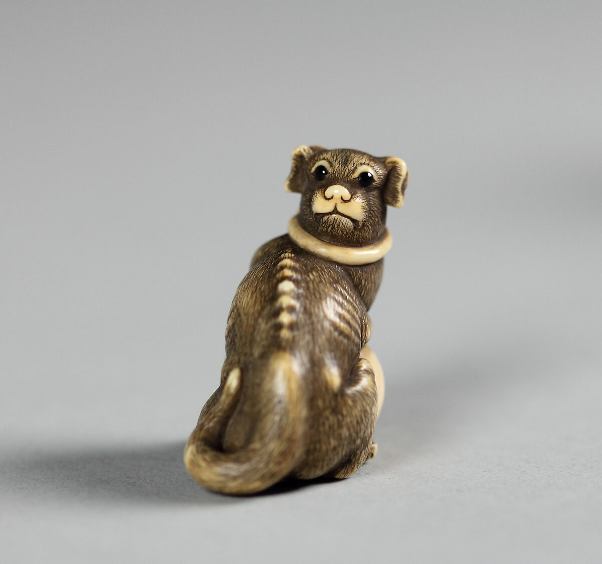 Netsuke of Cat with a Ball, Ivory, Japan