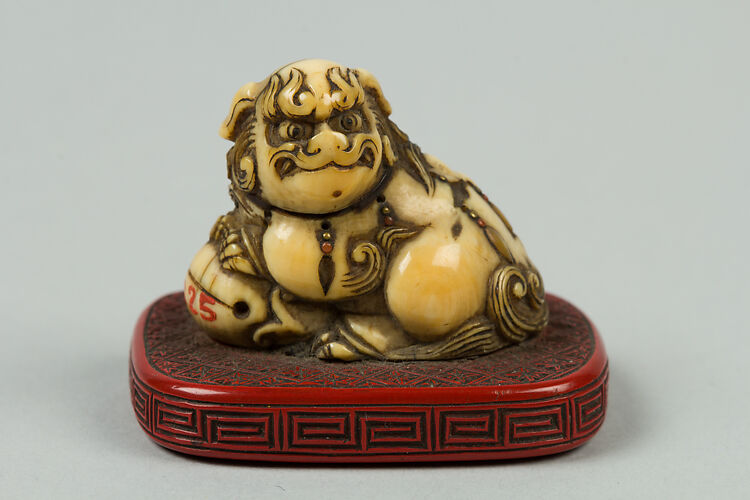 Netsuke of Qilin Sitting on a Nest