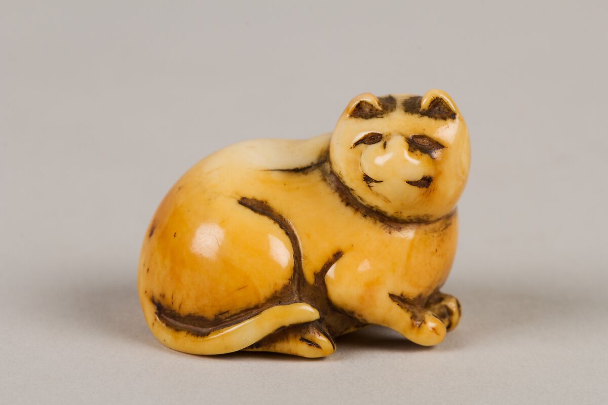 Netsuke of Cat, Ivory, Japan 