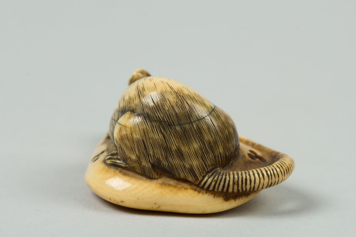 Netsuke of Mouse on a Mushroom, Ivory, Japan