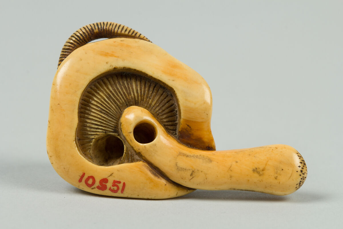 Netsuke of Mouse on a Mushroom, Ivory, Japan