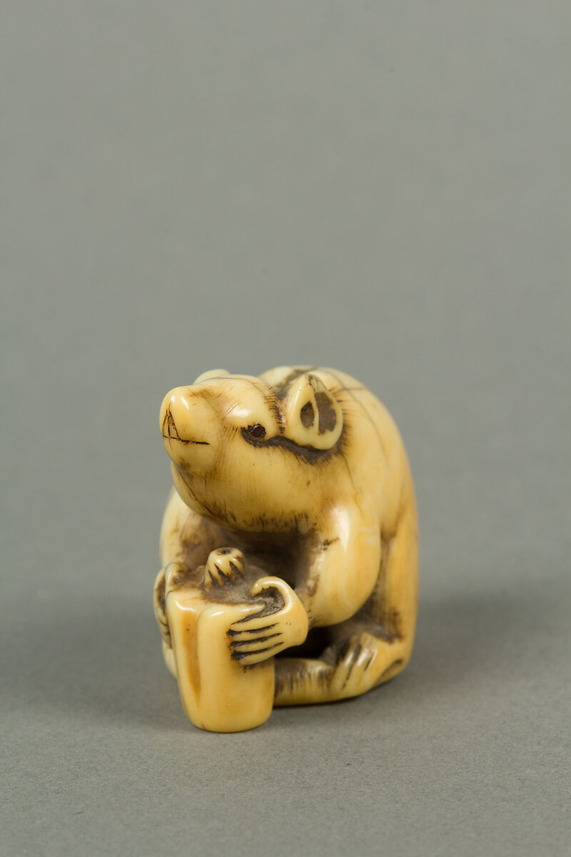 Netsuke of Mouse Gnawing on Candle, Ivory, Japan 