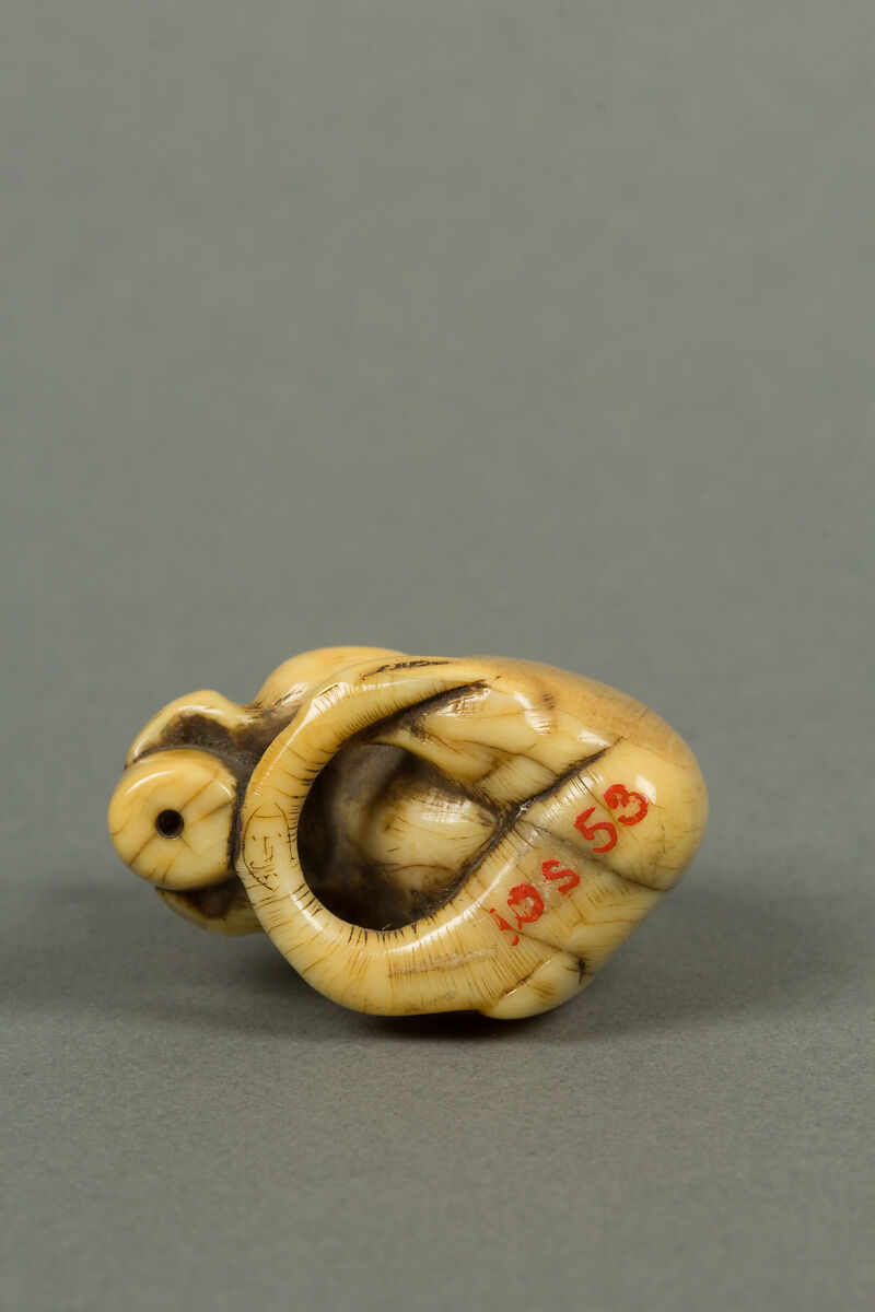 Netsuke of Mouse Gnawing on Candle, Ivory, Japan