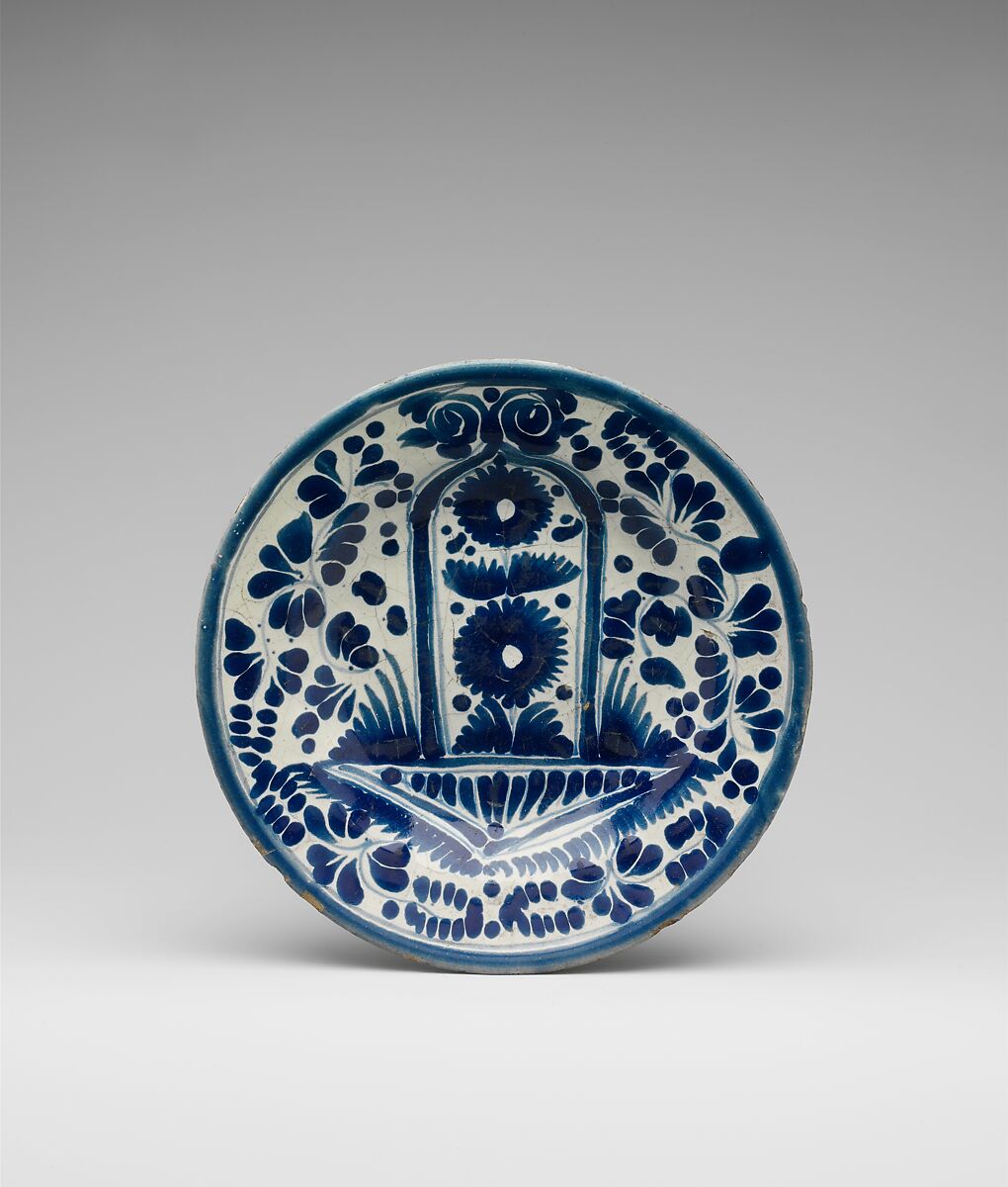 Plate, Tin-glazed earthenware, Mexican 