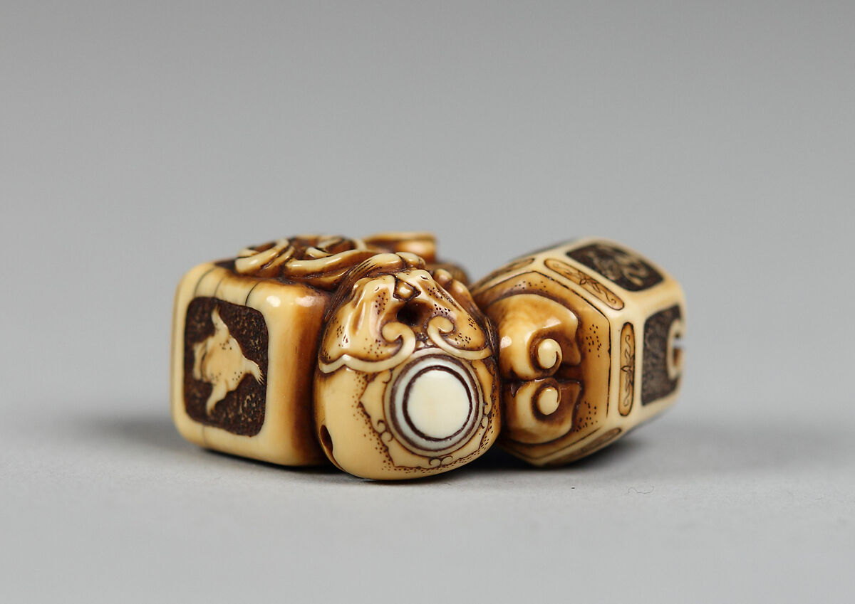 Netsuke of Four Bells, Ivory, Japan 