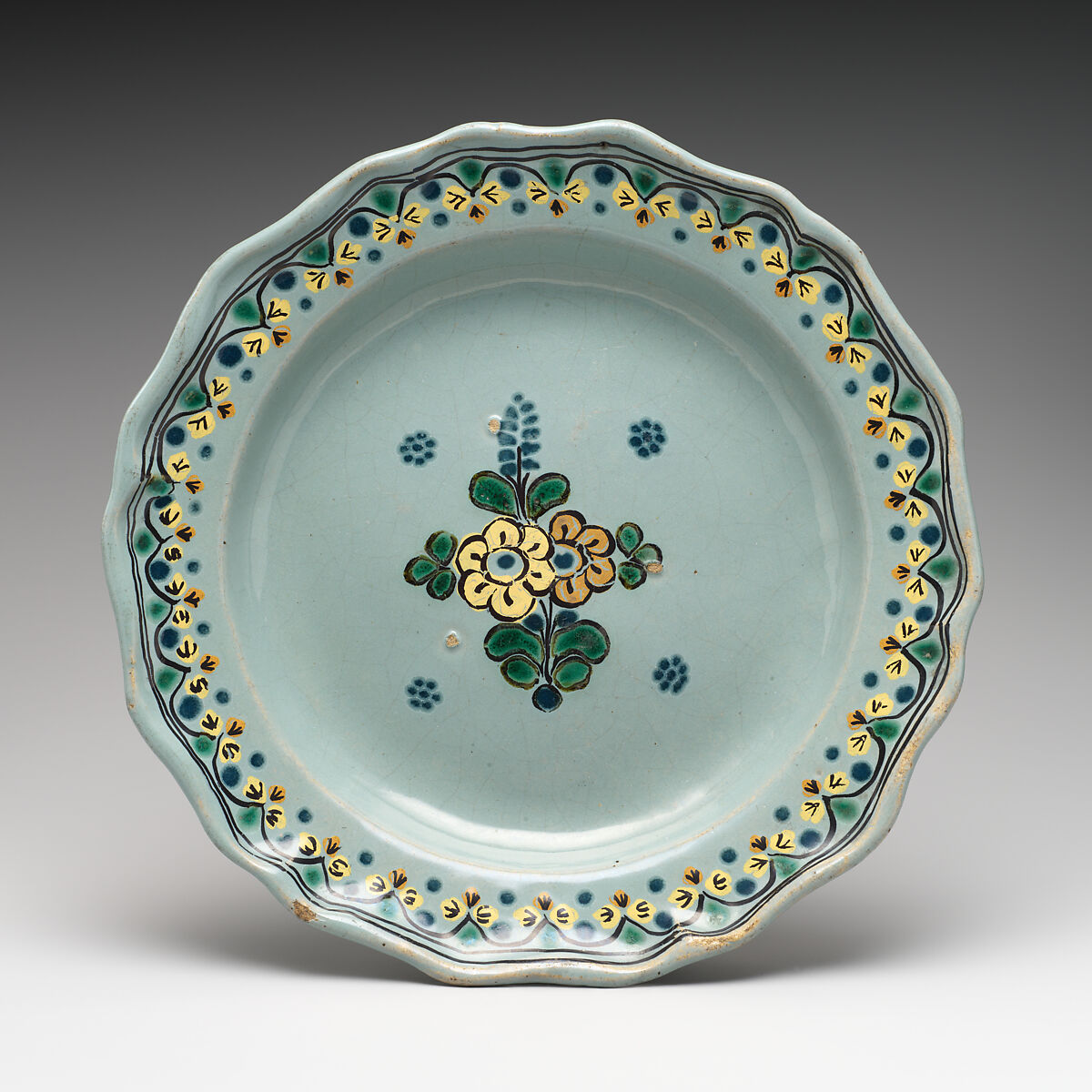 Plate, Tin-glazed earthenware, Mexican 