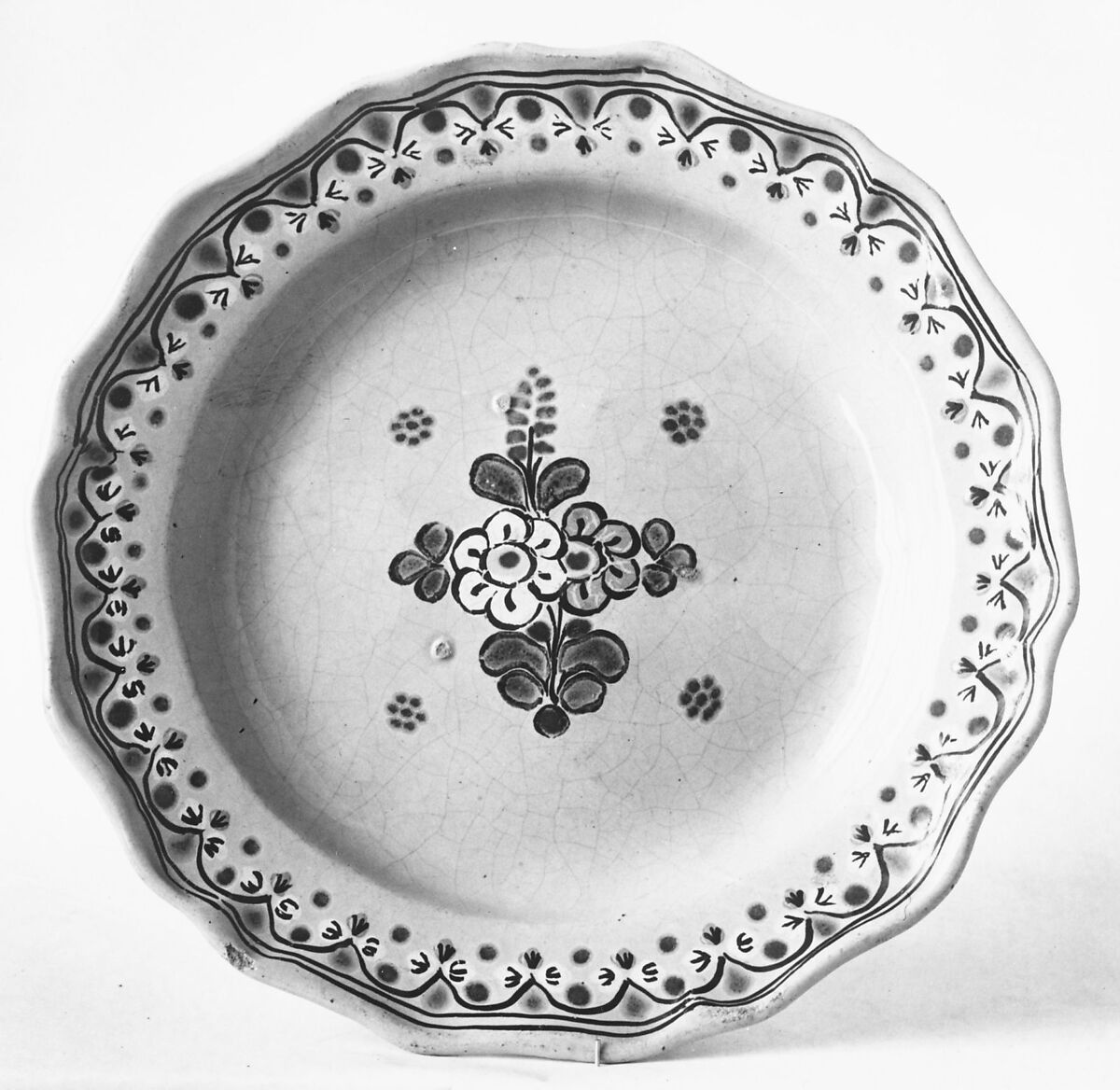 Plate, Tin-glazed earthenware, Mexican