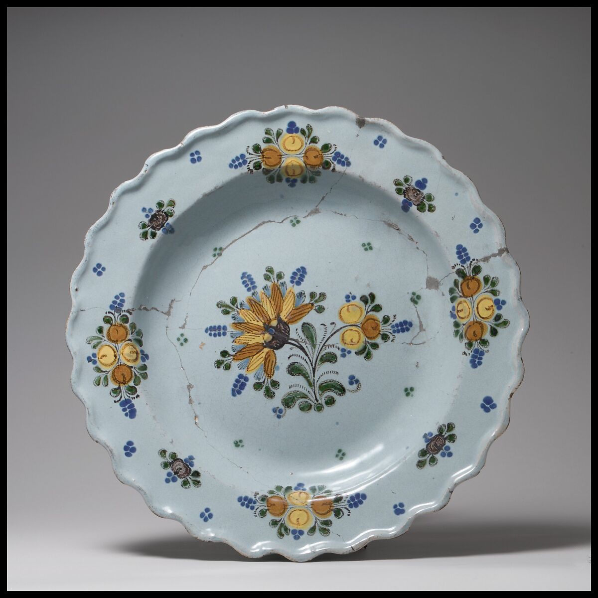 Plate, Tin-glazed earthenware, Mexican 