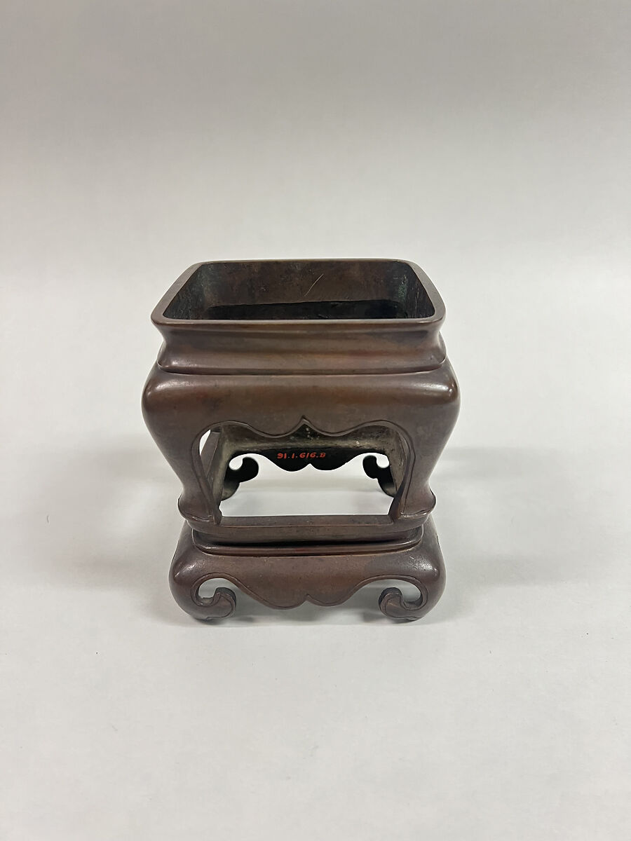 Vase in stand, Bronze, Japan