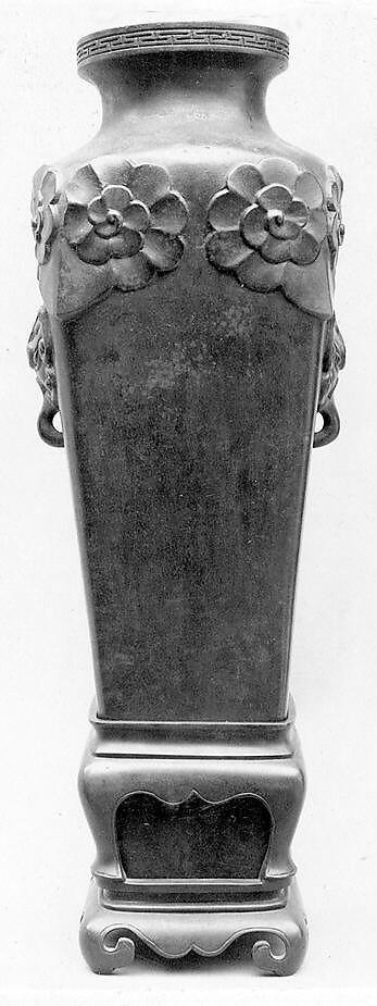 Vase in stand, Bronze, Japan