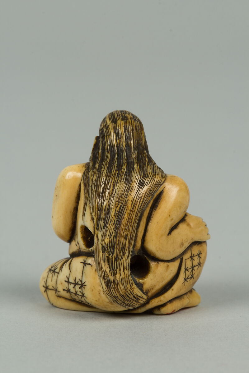Netsuke of Seated Woman, Ivory, Japan