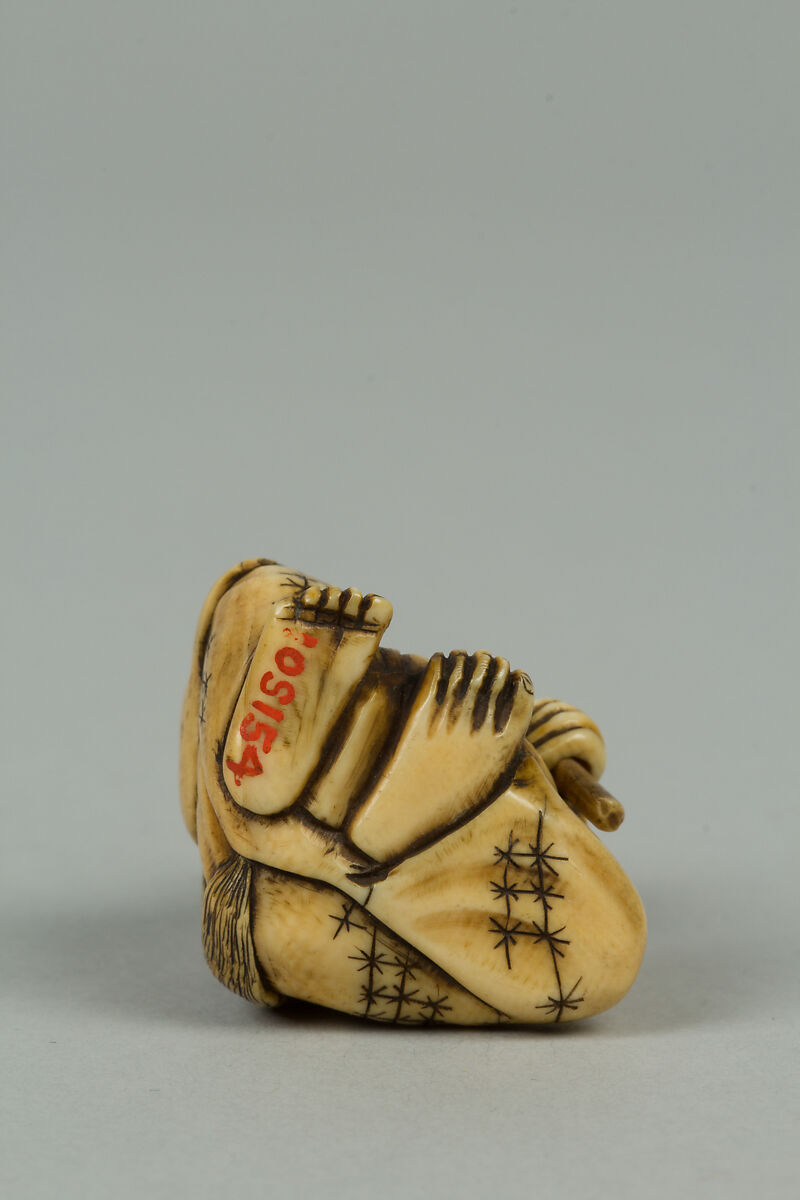 Netsuke of Seated Woman, Ivory, Japan