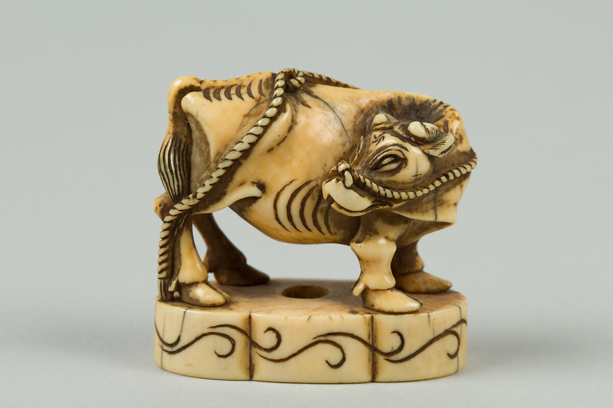 Netsuke of Ox, Ivory, Japan 