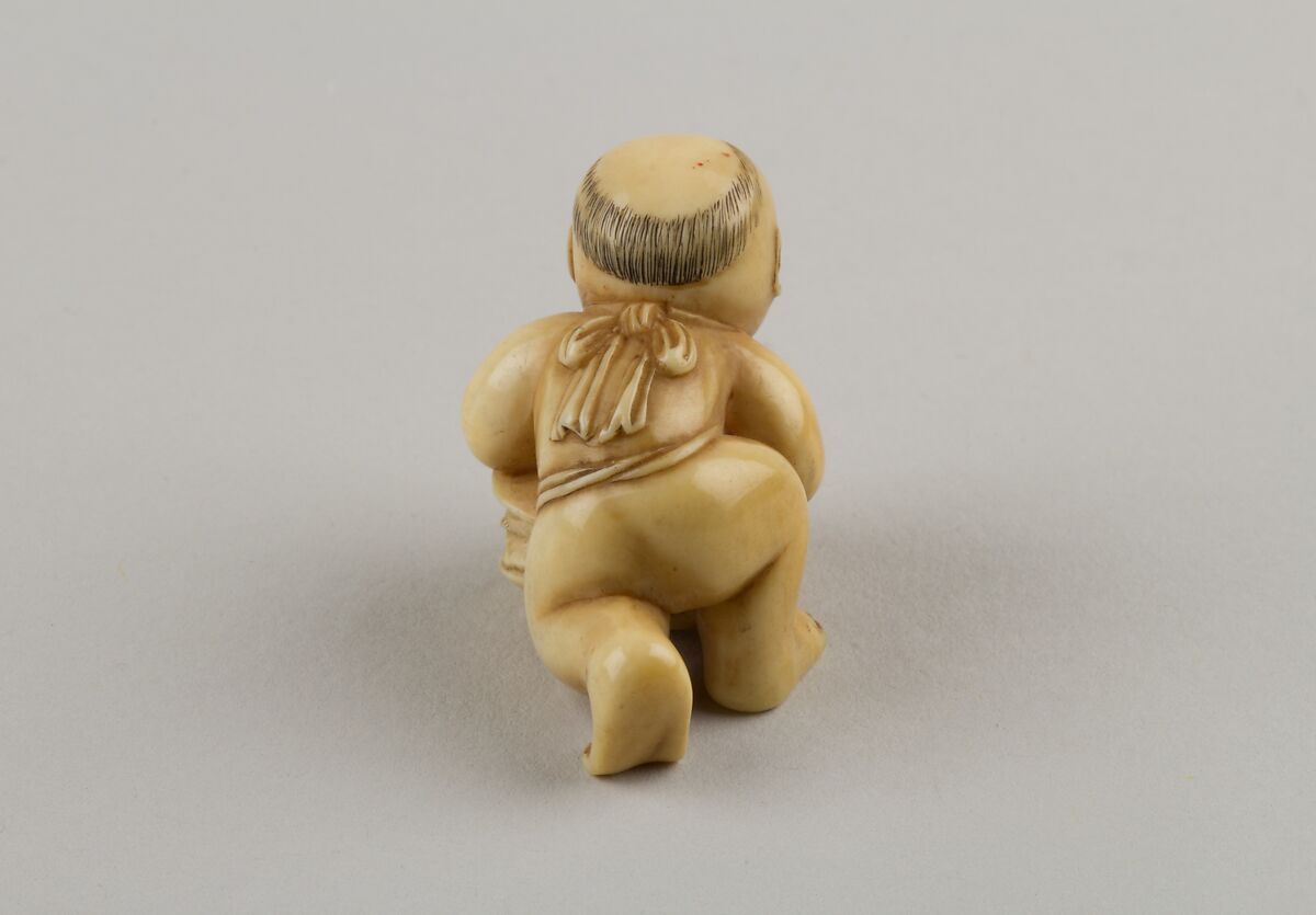 Netsuke of Child with a Shell, Ivory, Japan