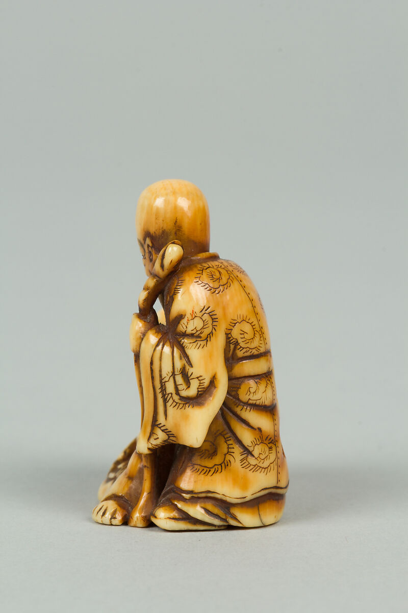 Netsuke of Hotai and Fukurokujin, Ivory, Japan