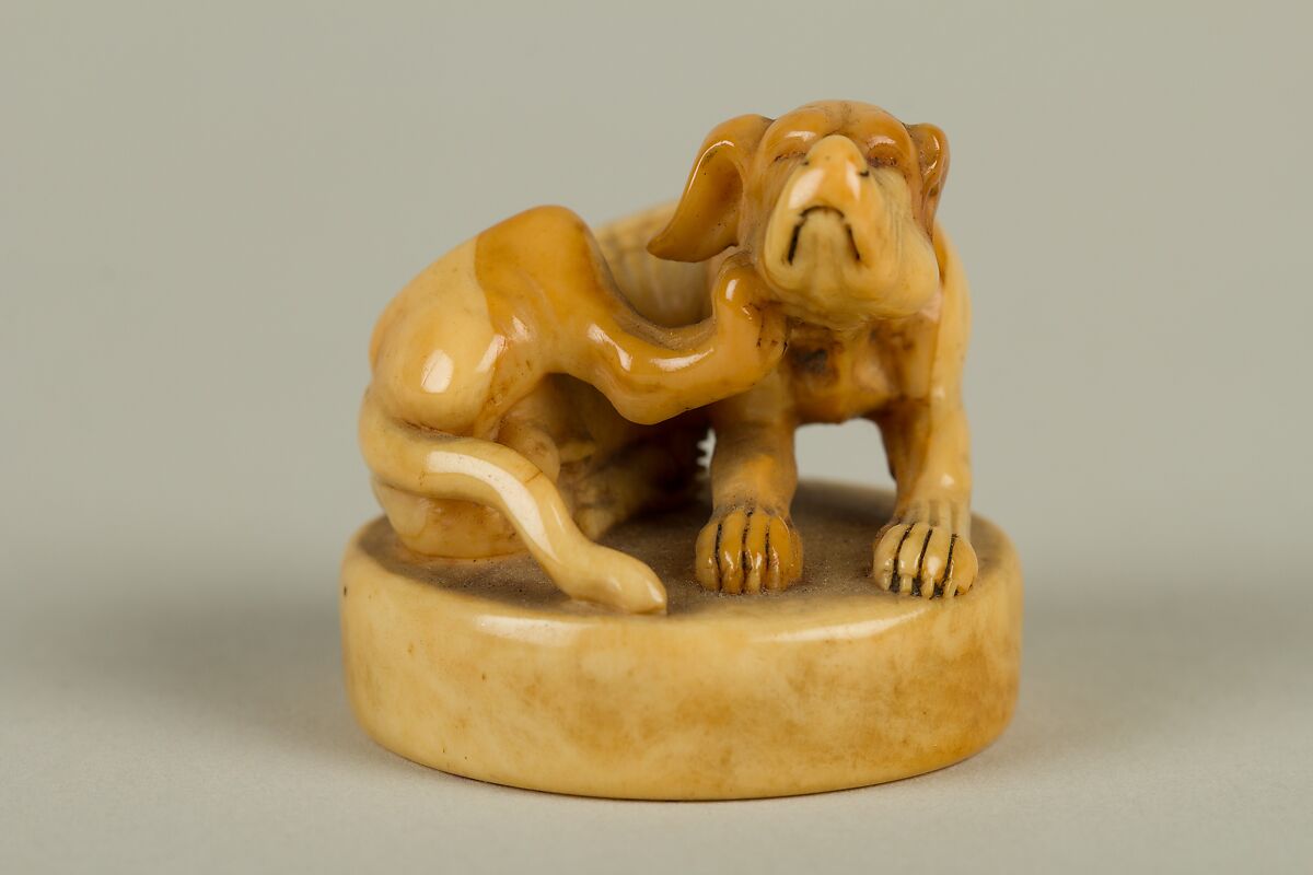 Netsuke of Dog, Ivory, Japan 