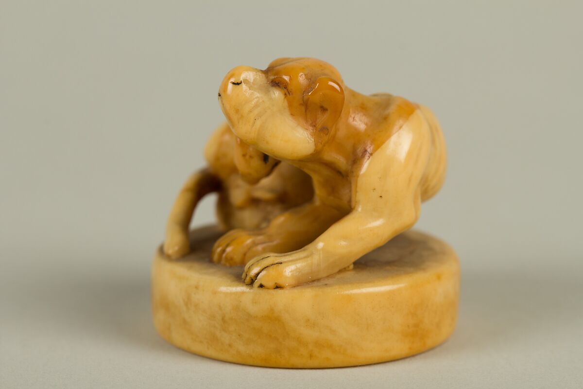 Netsuke of Dog, Ivory, Japan