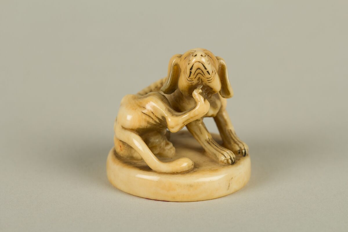 Netsuke of Dog, Ivory, Japan 