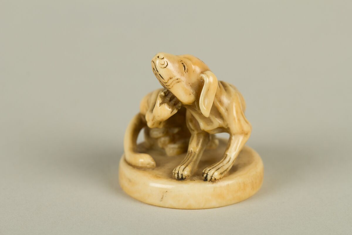 Netsuke of Dog, Ivory, Japan