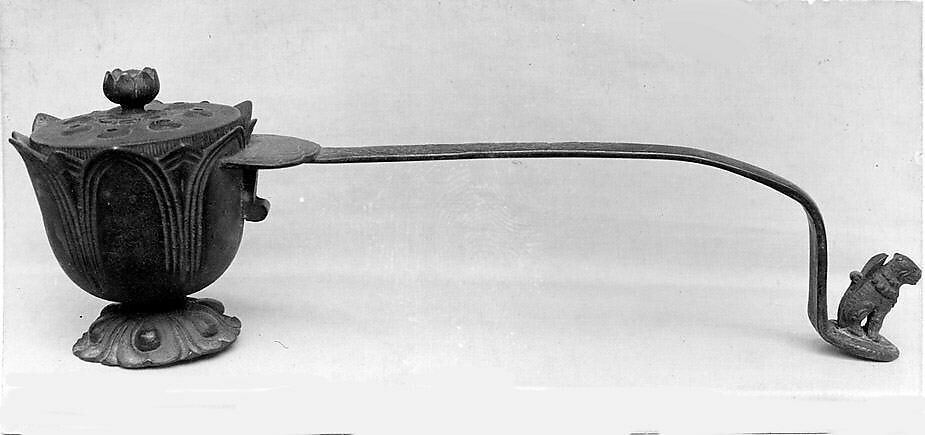 Incense Burner with Cover in the Form of a Lotus Blossom, Bronze, Japan