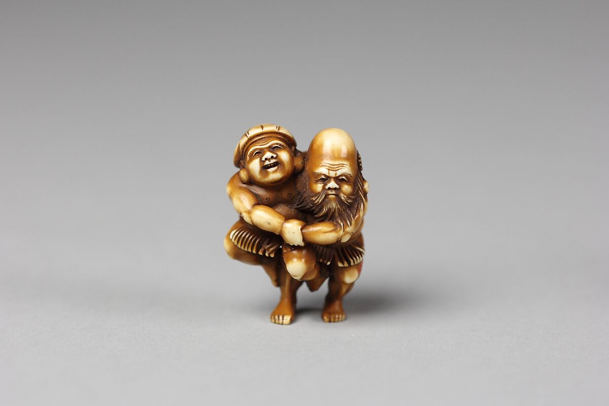 Netsuke of Daikoku and Fukurokuji, Ivory, Japan 