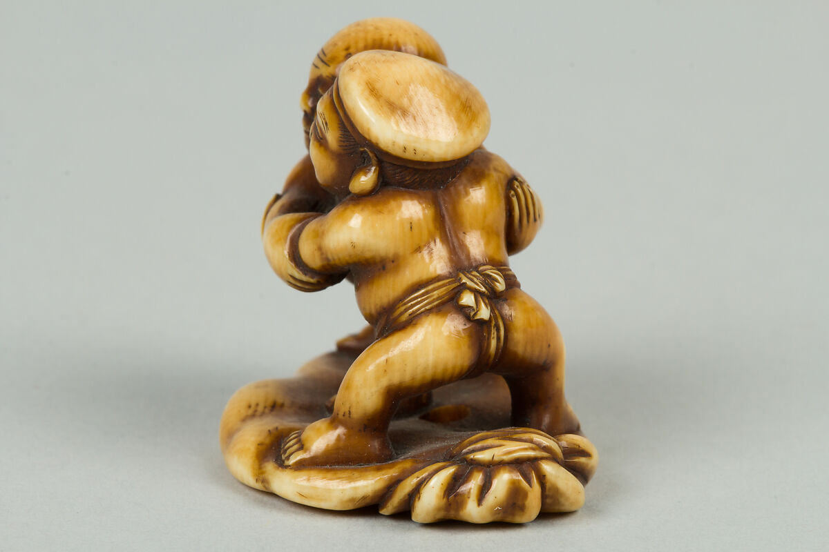 Netsuke of Daikoku and Fukurokuji, Ivory, Japan
