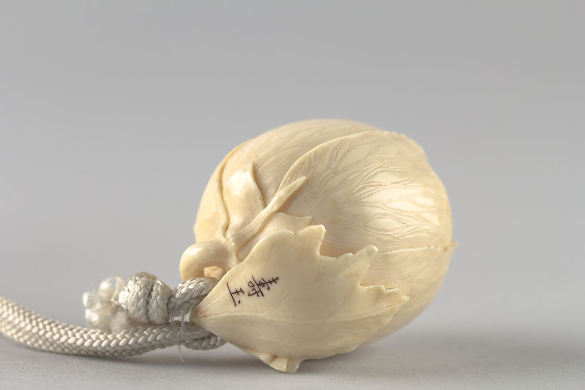 Netsuke of Blossom, Ivory, Japan