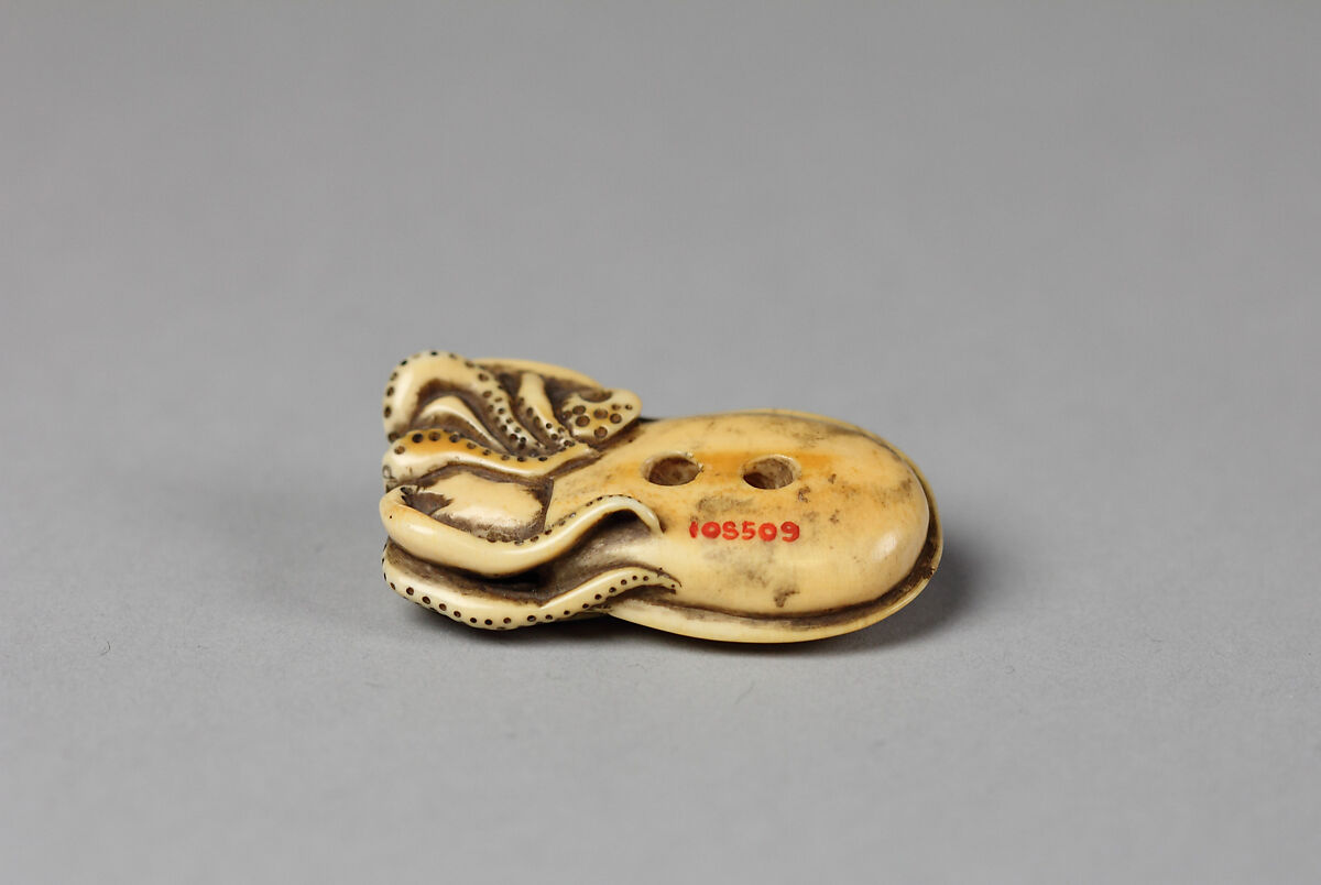 Netsuke of Octopus, Ivory, Japan
