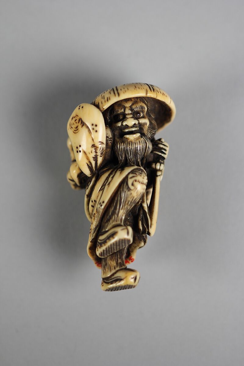 Shōki the Demon Queller and a Small Demon, Ivory, Japan 