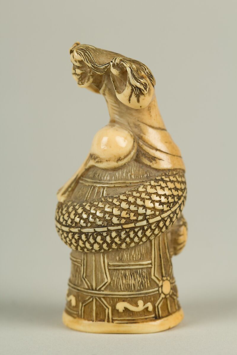 Netsuke of Kiohime on the Bell, Ivory, Japan