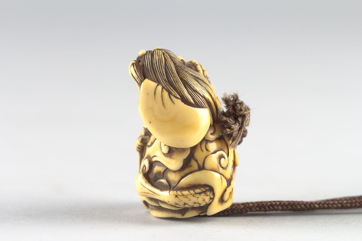 Netsuke in the Shape of a Demon, Carved ivory in the shape of a demon, Japan