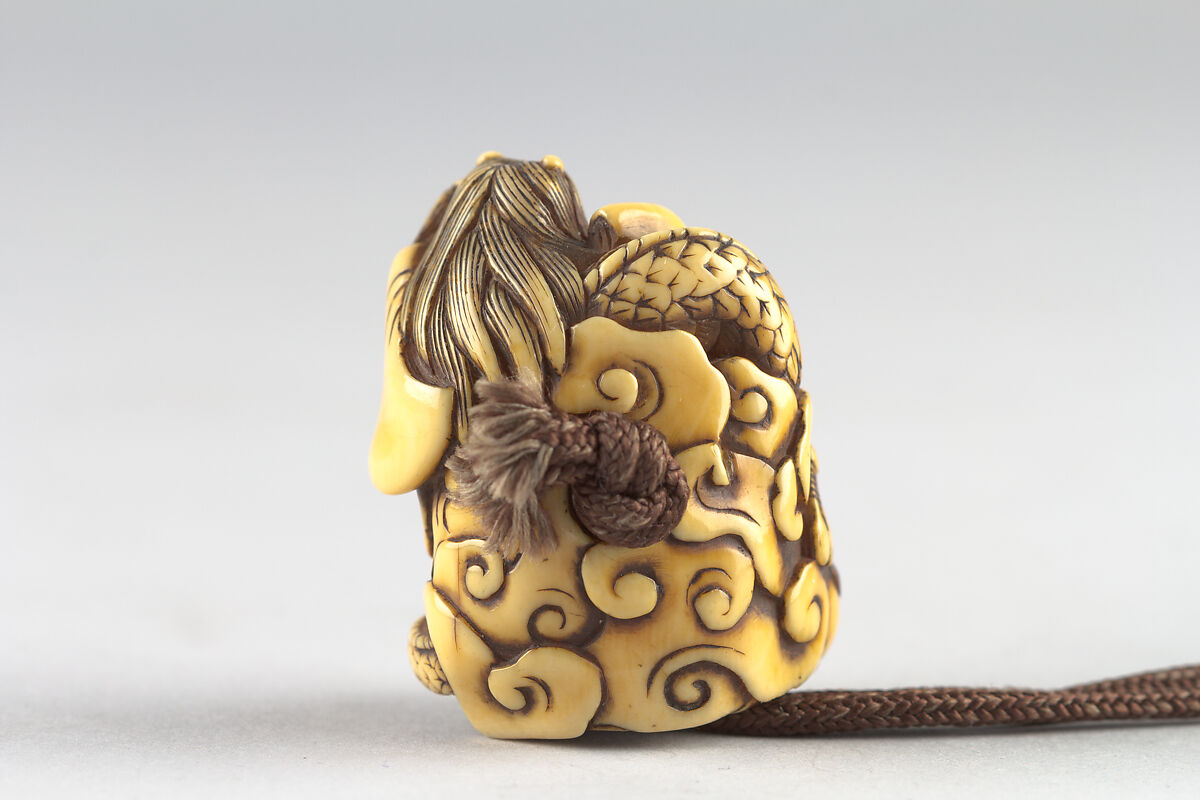 Netsuke in the Shape of a Demon, Carved ivory in the shape of a demon, Japan