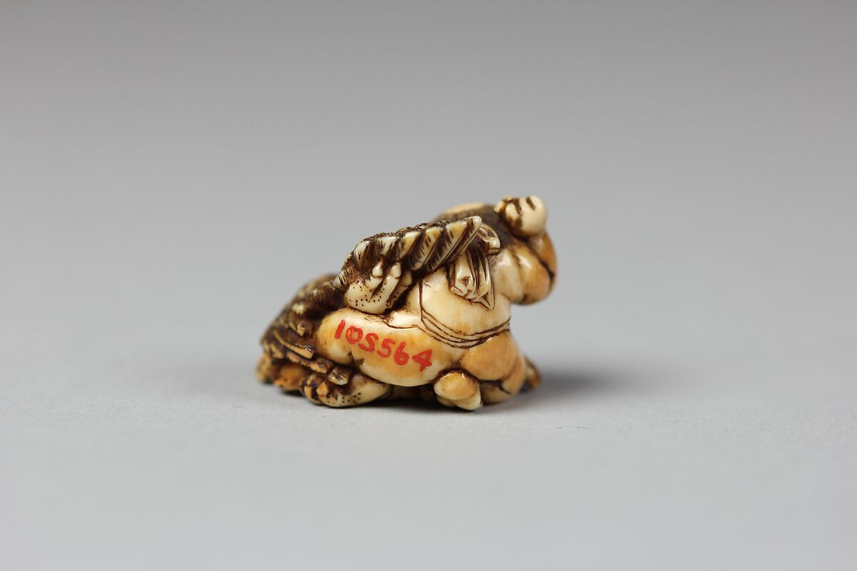 Netsuke of Boy Killing a Bird, Ivory, Japan
