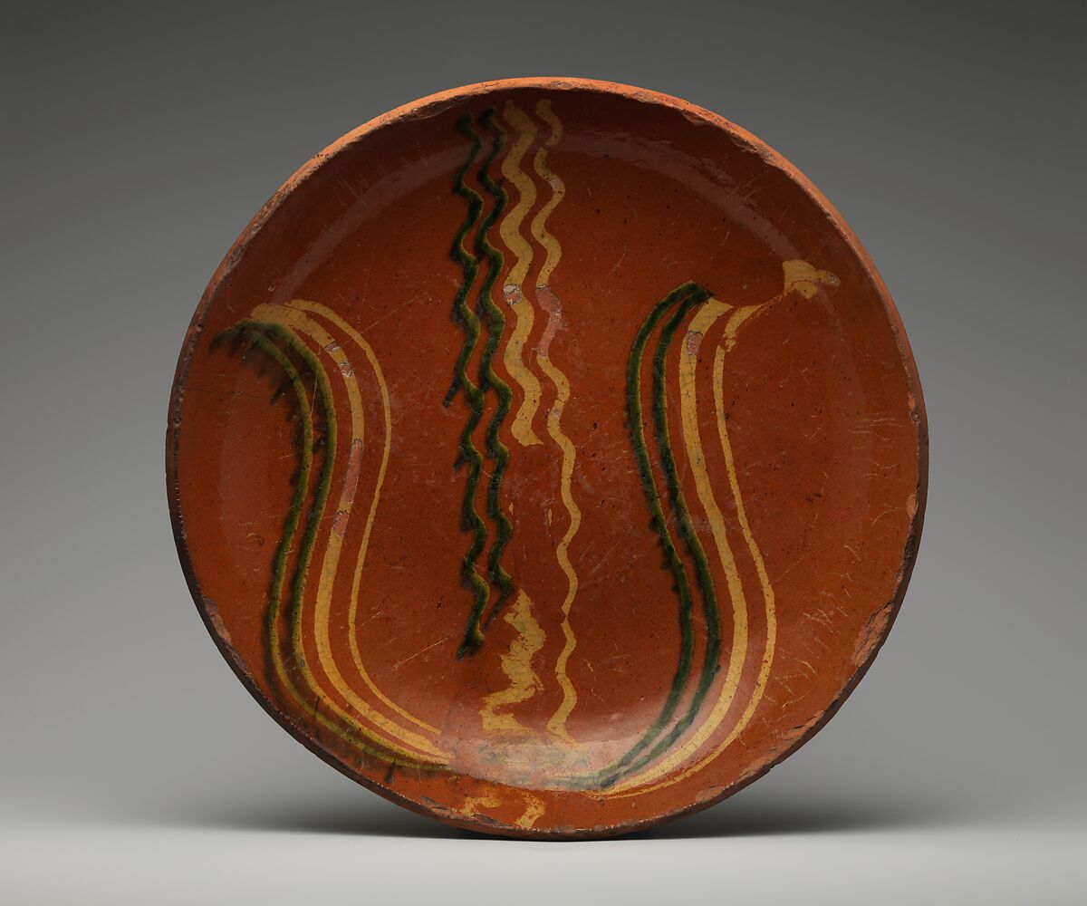 Plate, Possibly Daniel Dry , active ca. 1820-80, Earthenware; Redware, American 