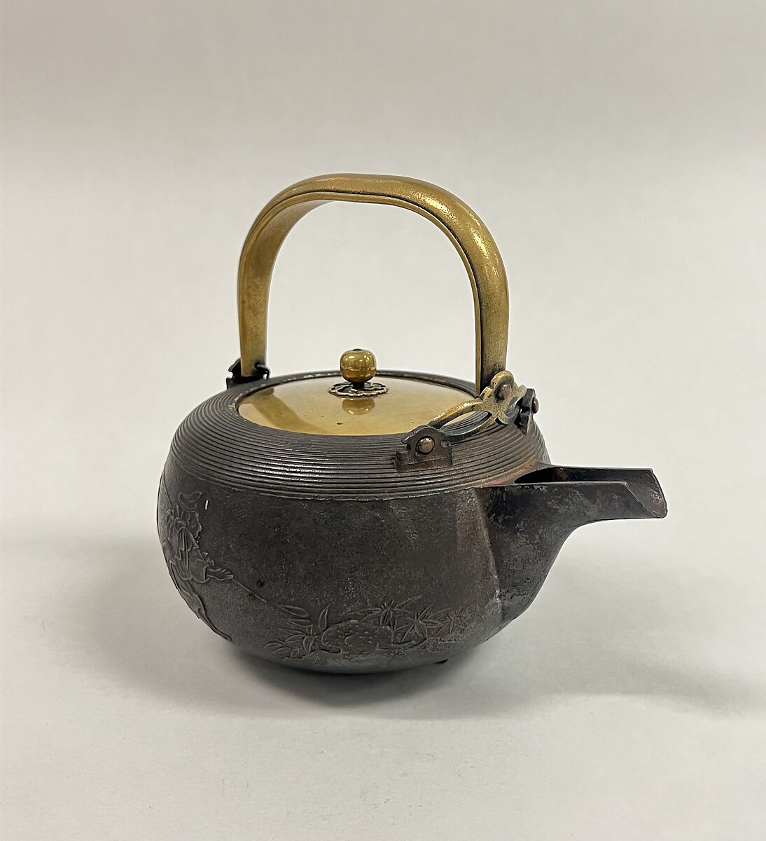 Teapot (or Winepot), Iron and brass, Japan