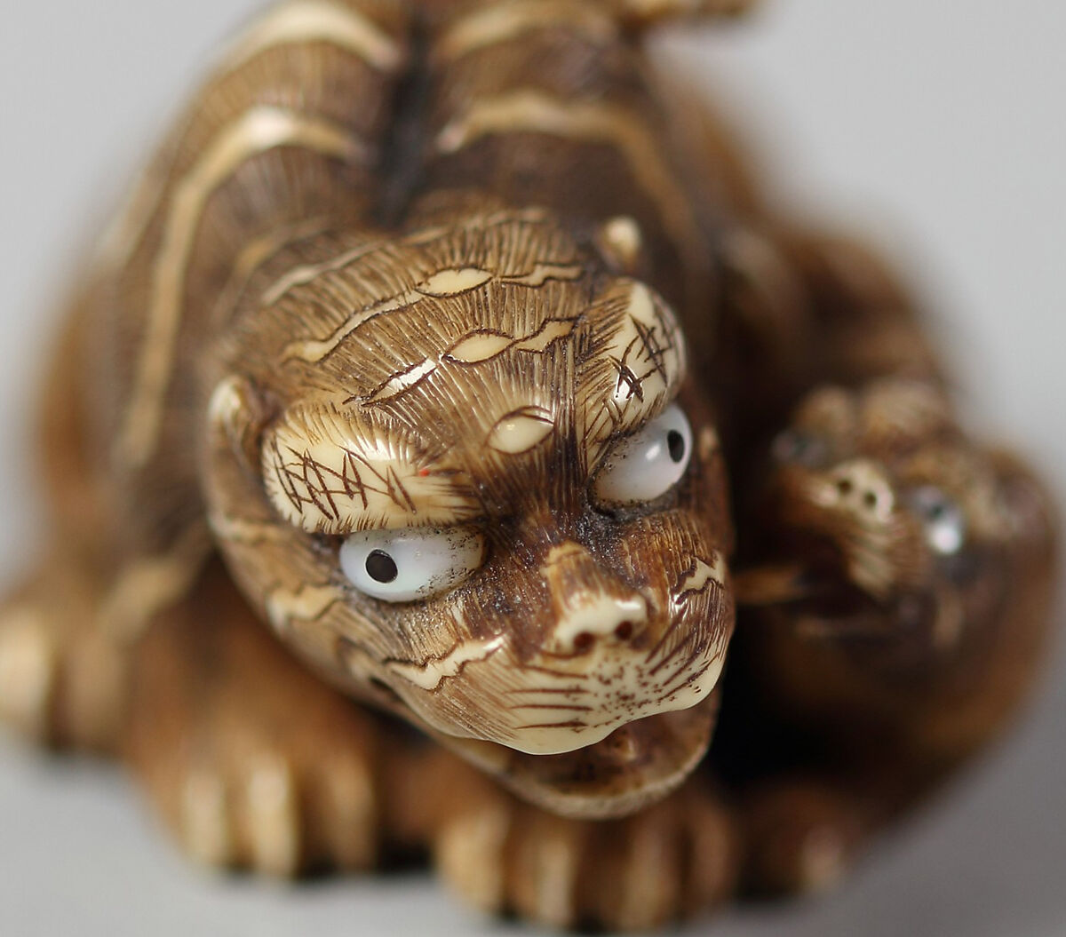 Netsuke of Tiger and Cub, Ivory, Japan