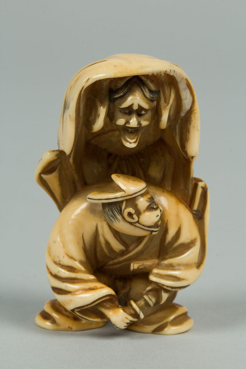 Netsuke of Two Figures, Ivory, Japan 