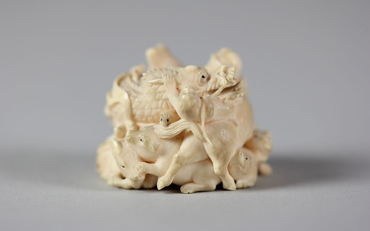 Netsuke of Group of Animals, Ivory, Japan
