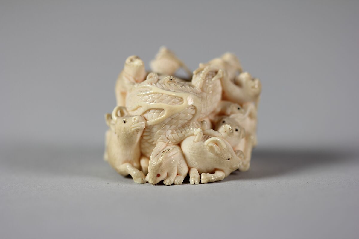 Netsuke of Group of Animals, Ivory, Japan 