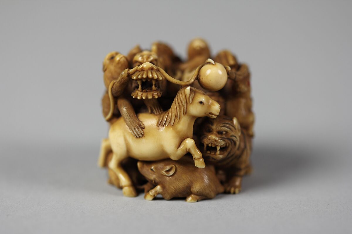 Netsuke of Group of Animals, Ivory, Japan 