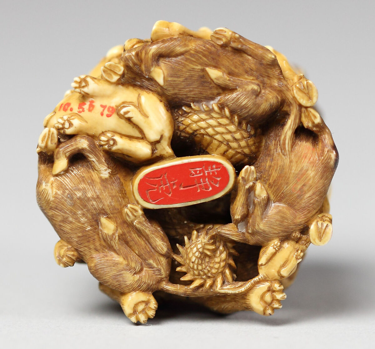 Netsuke of Group of Animals, Ivory, Japan